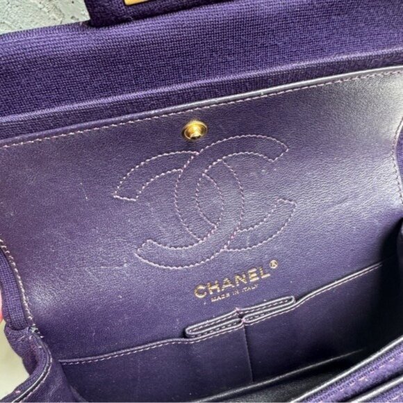 Chanel Reissue 2.55 Flap Bag Quilted Jersey 224 Double Flap Crossbody - Picture 13 of 14